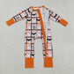 Baby Kids Toddler Long Sleeves Ghost Bats Halloween Zipper Footie Romper RTS