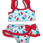 ( Moq 5 Each Style ) Sibling Baby Girls Kids Popsicles Tops Ruffle Shorts 4th of July Sets Summer Swimsuits