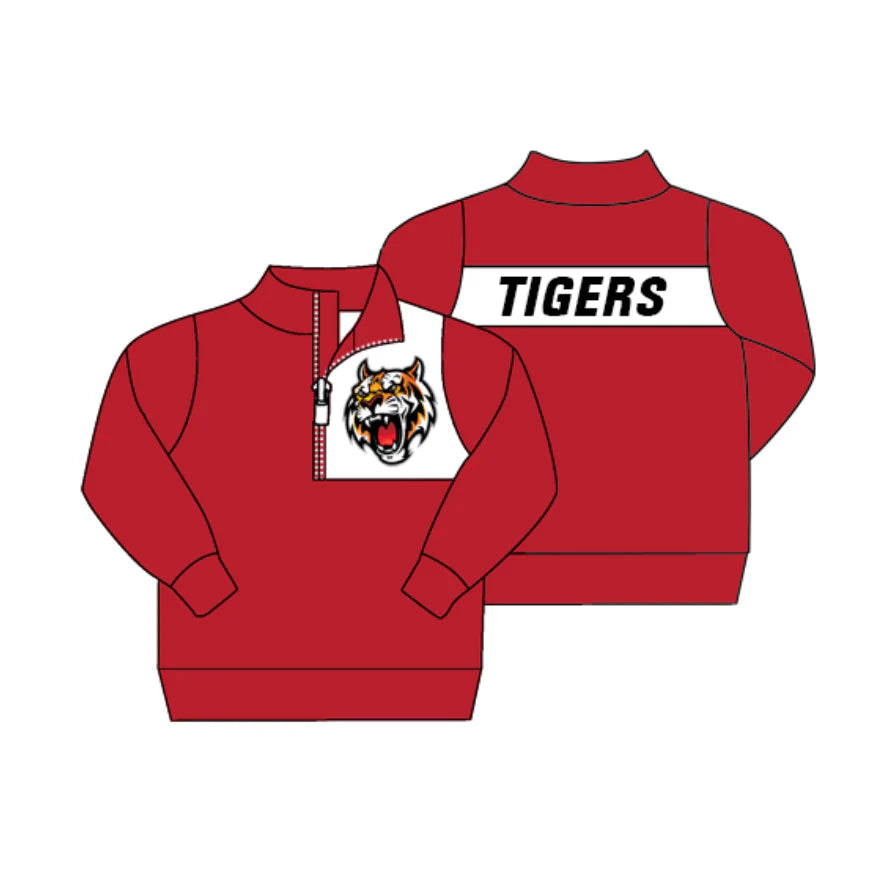Baby Boy Long Sleeves Team Tiger Pullover Shirt Tops ( Moq 5 )