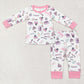 Baby Girl Long Sleeves Birthday Pink Shirt Pants Pajamas Set