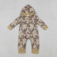 Sibling Boys Kids Long Sleeves Camo Deer Hoodie Hunting Buttons Romper Set RTS