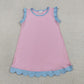 Sibling Baby Girls Kids Sleeveless Scallop Knee Length Dresses Cotton Clothes RTS