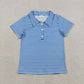 Baby Boys Kids Short Sleeves Blue Stripes Tops Polo Shirt RTS