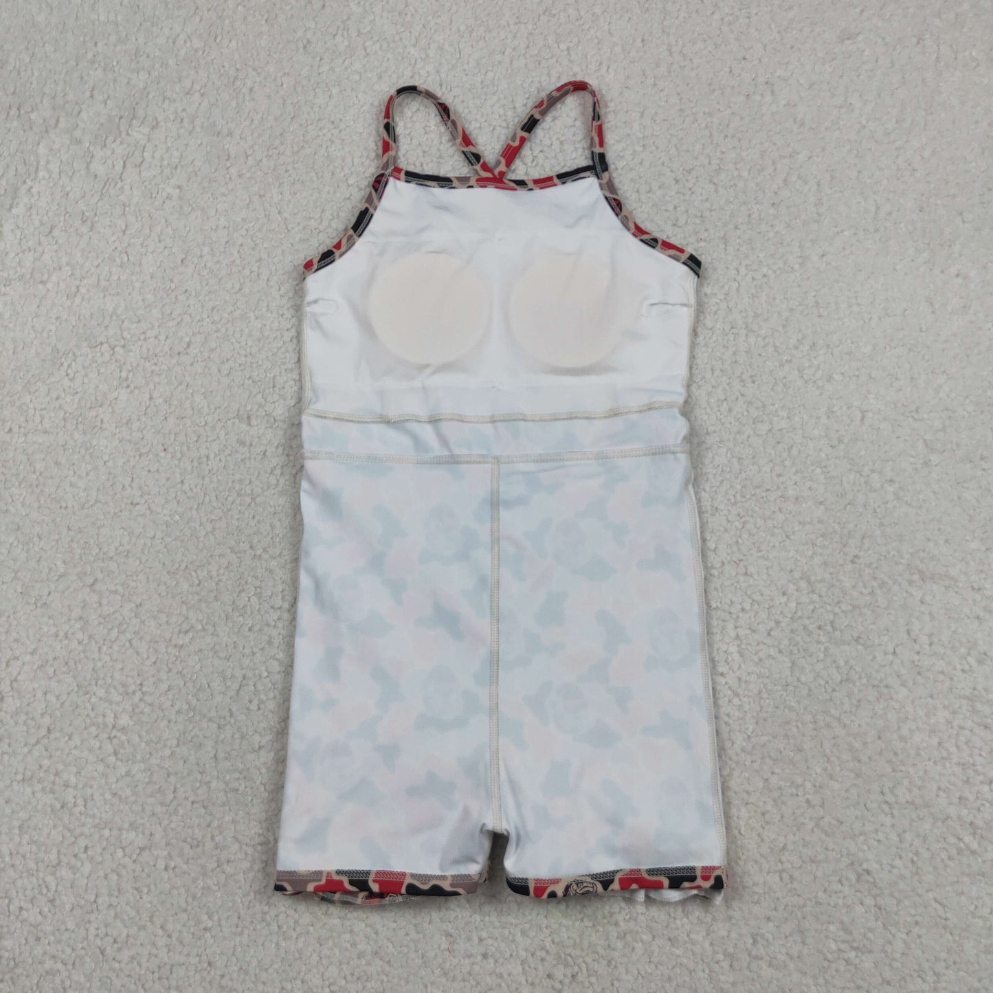 Baby Girls Kids Straps Dogs Camo Print Team Yoga Ruffle Knee Length Dress RTS
