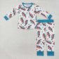 Baby Boy Christmas Long Sleeves Light Shirt Pants Pajamas Clothes Bamboo Set