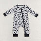 Baby Boy Infant Halloween Bats Zipper Bamboo Sleepers Grey Romper