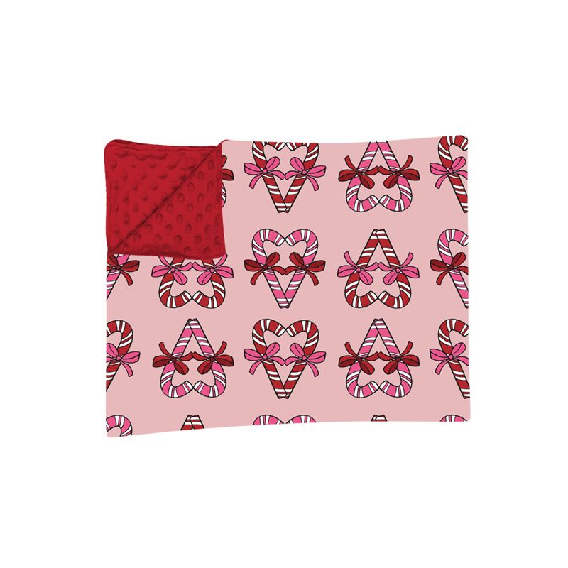 ( Moq 5 ) Preorder Baby Girls Kids Christmas Candy Cane Bows Blanket