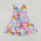 Baby Girl Sleeveless Tie Dye Yoga Active Shorts Skort Knee Length Dress RTS