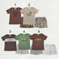 Sibling Baby Boys Kids Short Sleeves Embroidery Ducks Deer Shirts Shorts Hunting Clothes Sets RTS