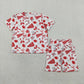 Sibling Baby Girls Kids Cheer Bows Shirts Shorts Team Summer Clothes Sets RTS