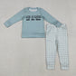 Baby Boys Kids Long Sleeves God Is Good Shirt Plaid Pockets Pants Clothes Set RTS