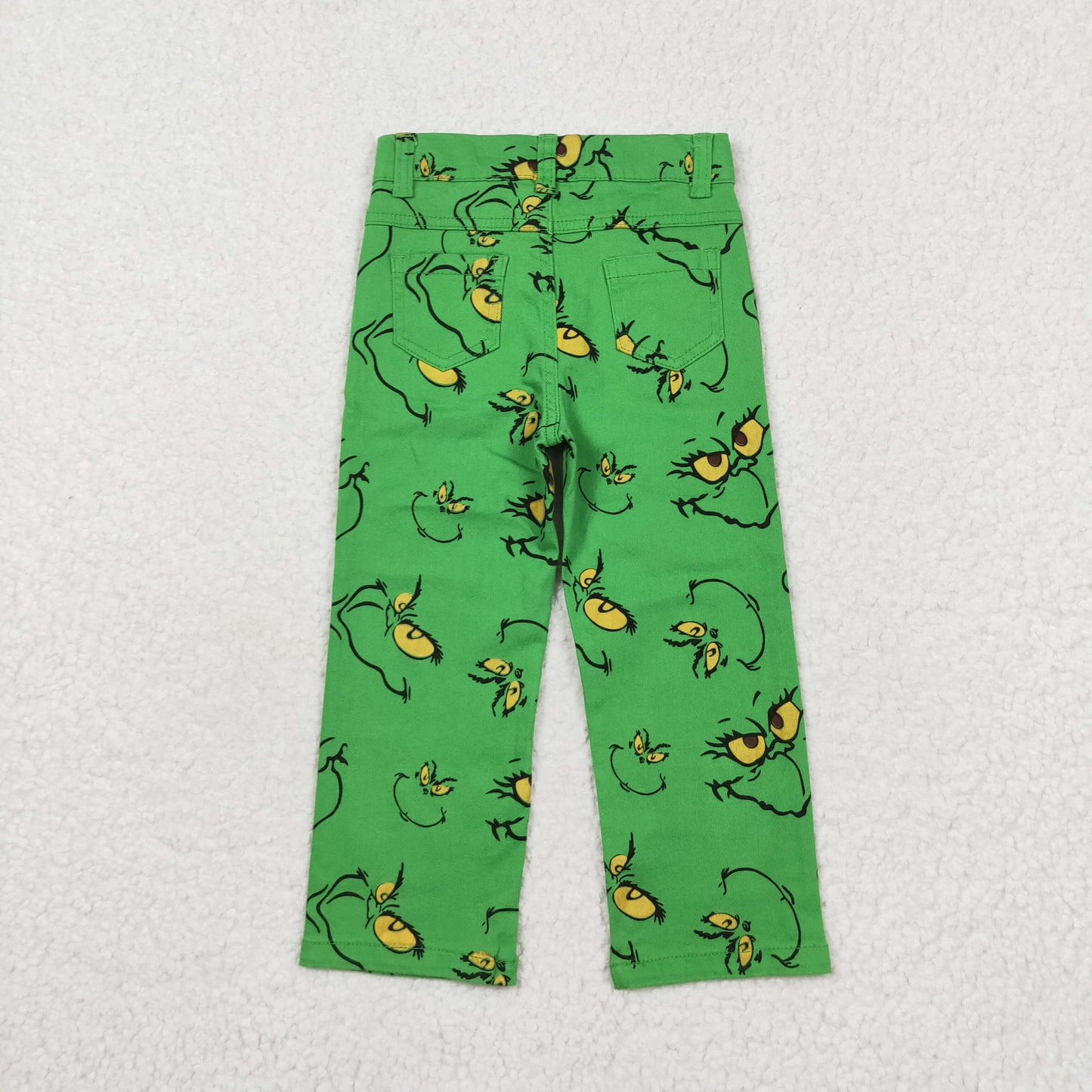 Baby Boy Christmas Green Face Denim Pants