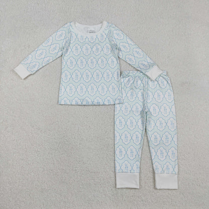 Baby Girls Kids Long Sleeves Rabbits Shirt Pants Easter Pajamas Pink Set RTS