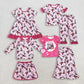 Sibling Baby Girls Kids Short Sleeves Music Character Dress Sets Clothes RTS
