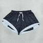 Adult Women Dots Black Yoga Active Ruffle Shorts Bottom Clothes RTS