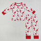 Baby Boy Long Sleeves Christmas Shirt Pants Pajamas Red Outfit Clothes Bamboo Set