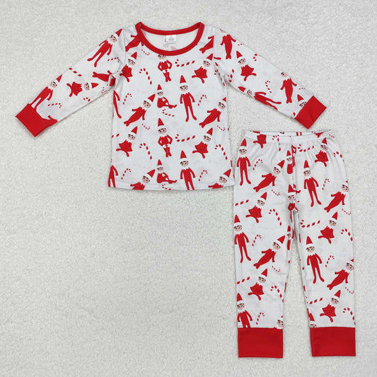 Baby Boy Long Sleeves Christmas Shirt Pants Pajamas Red Outfit Clothes Bamboo Set