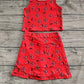 ( Moq 5  ) Baby Girl Sleeveless Cheer Shirt Shorts Skirt Skort Red Set