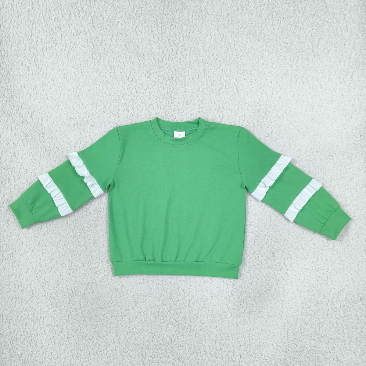 Baby Girls Toddler Ruffle Long Sleeves Green Shirt Tops Cotton Clothes RTS