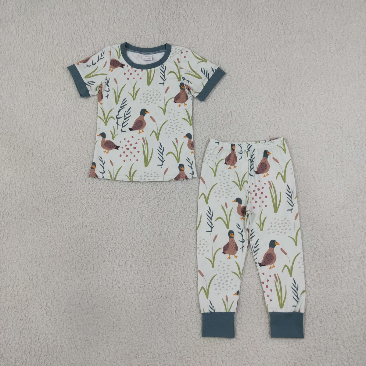 Baby Boy Short Sleeves Ducks Shirt Pants Pajamas Clothes Set RTS