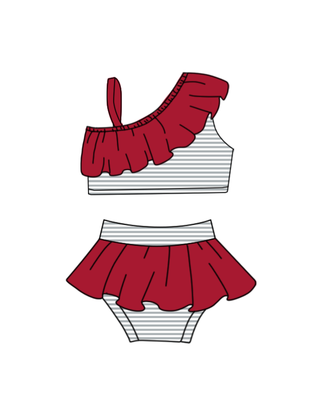 ( Moq 5 Each Style ) Baby Boys Girls Kids Team Sibling Jumpsuits Sets Swimsuits Red Clothes