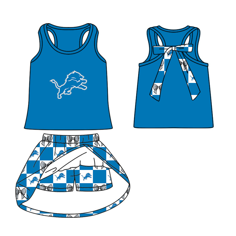 ( Moq 5 Each Style ) Baby Boys Girls Toddler Lions Bows Team Sibling Shorts Dress Sets Clothes