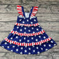 No moq Pre-order Baby Girl July 4th Stars Ruffle Dress