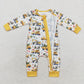 Baby Boy Long Sleeves Digger Christmas Tree Bamboo Romper