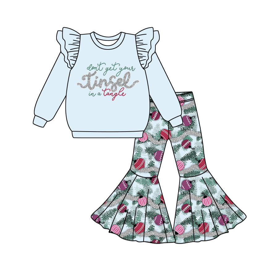 Baby Girl Christmas Tangle Tops Bell Pants Set