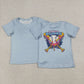 Baby Boys Kids Short Sleeves Baseball Blue Tee Shirt Tops RTS