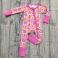Baby Girl Long Sleeves Bows Pumpkins Zipper Fall Romper RTS