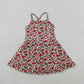 Baby Girls Kids Straps Pigs Camo Print Team Yoga Ruffle Knee Length Dress RTS