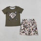 Baby Boys Short Sleeves Baseball Shirt Camo Ducks Deer Shorts Clothes Set RTS