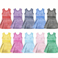 ( Moq 5 Each Style ) Sibling Baby Girls Kids Sleeveless Plaid Shorts Knee Length Dresses