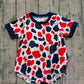 Baby Boys Short Sleeves Red Blue Camo 4th of July Bubble Romper RTS