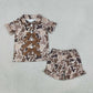 Sibling Baby Girls Kids Bows Buttons Shirts Camo Ruffle Shorts Hunting Pajamas Sets RTS
