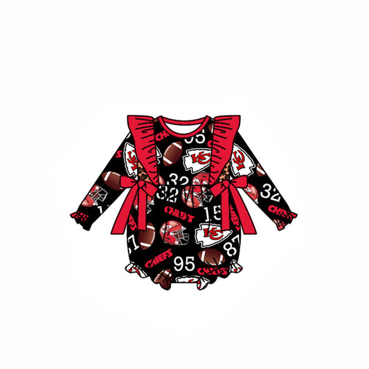 Baby Girl Long Sleeves KC Bow Bubble Romper