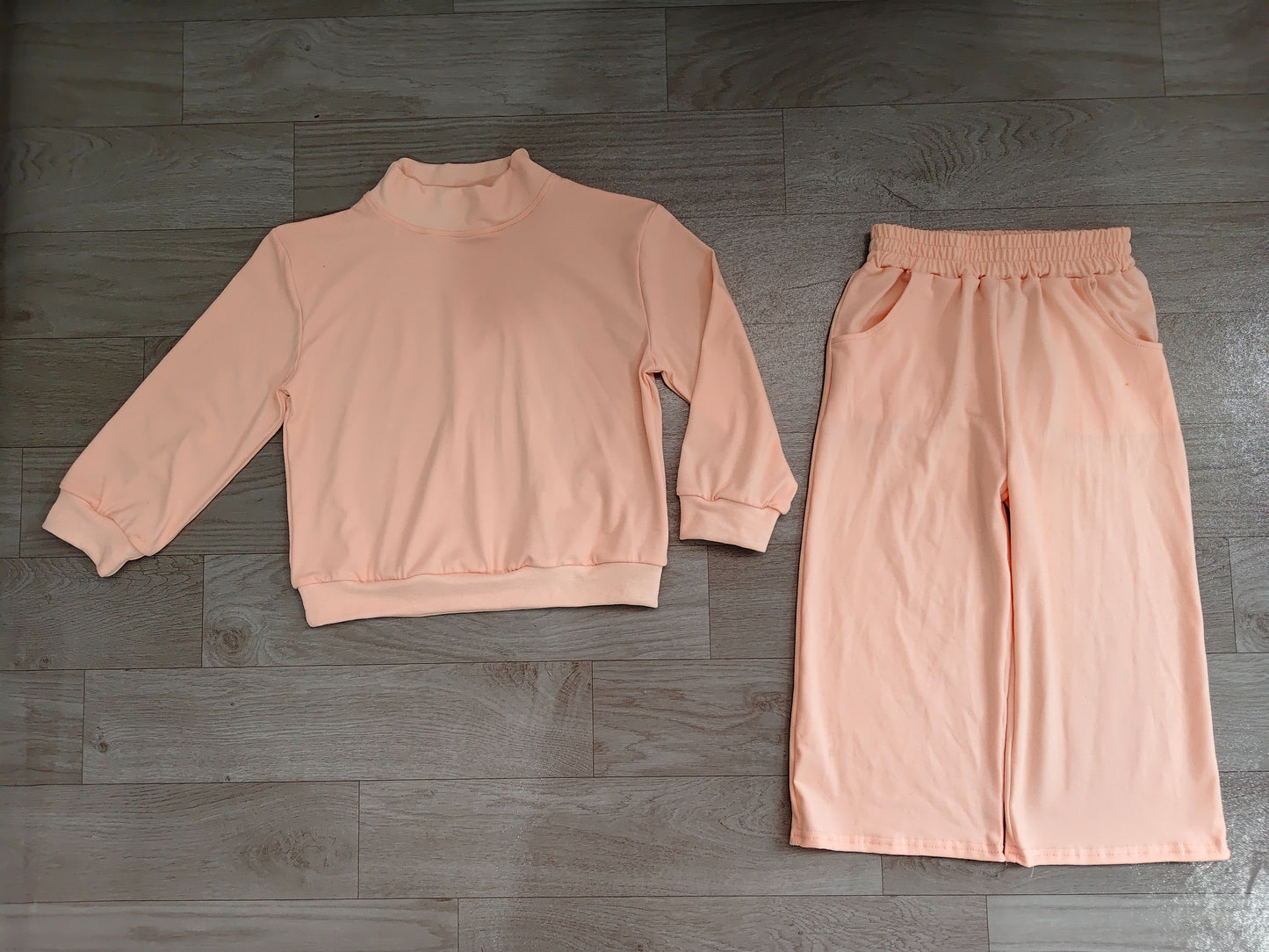 ( No moq ) Preorder Baby Girl Kids Long Sleeves Pink Shirt Pockets Pants Cotton Set Clothes