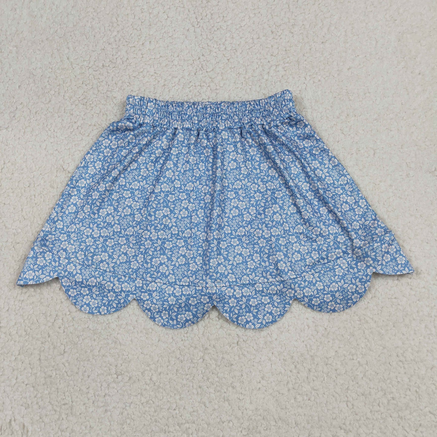Baby Girls Kids Floral Blue Shorts Scallop Skirt Bottom RTS