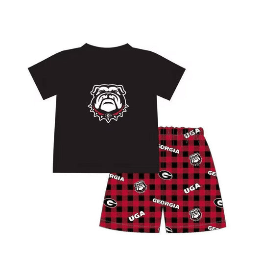 baby boy black short sleeves Dog shorts team set