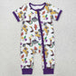 RTS Baby Boy Infant Short Sleeves Mardi Gras Bird Zipper Romper