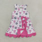 Baby Girls Kids Sleeveless Soccer Bows Stripes Scallop Yoga Active Pink Dress RTS