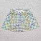 Baby Girl Mardi Gras Checkered Bows Skort Shorts Skirt