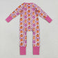 Baby Girl Long Sleeves Bows Pumpkins Zipper Fall Romper RTS