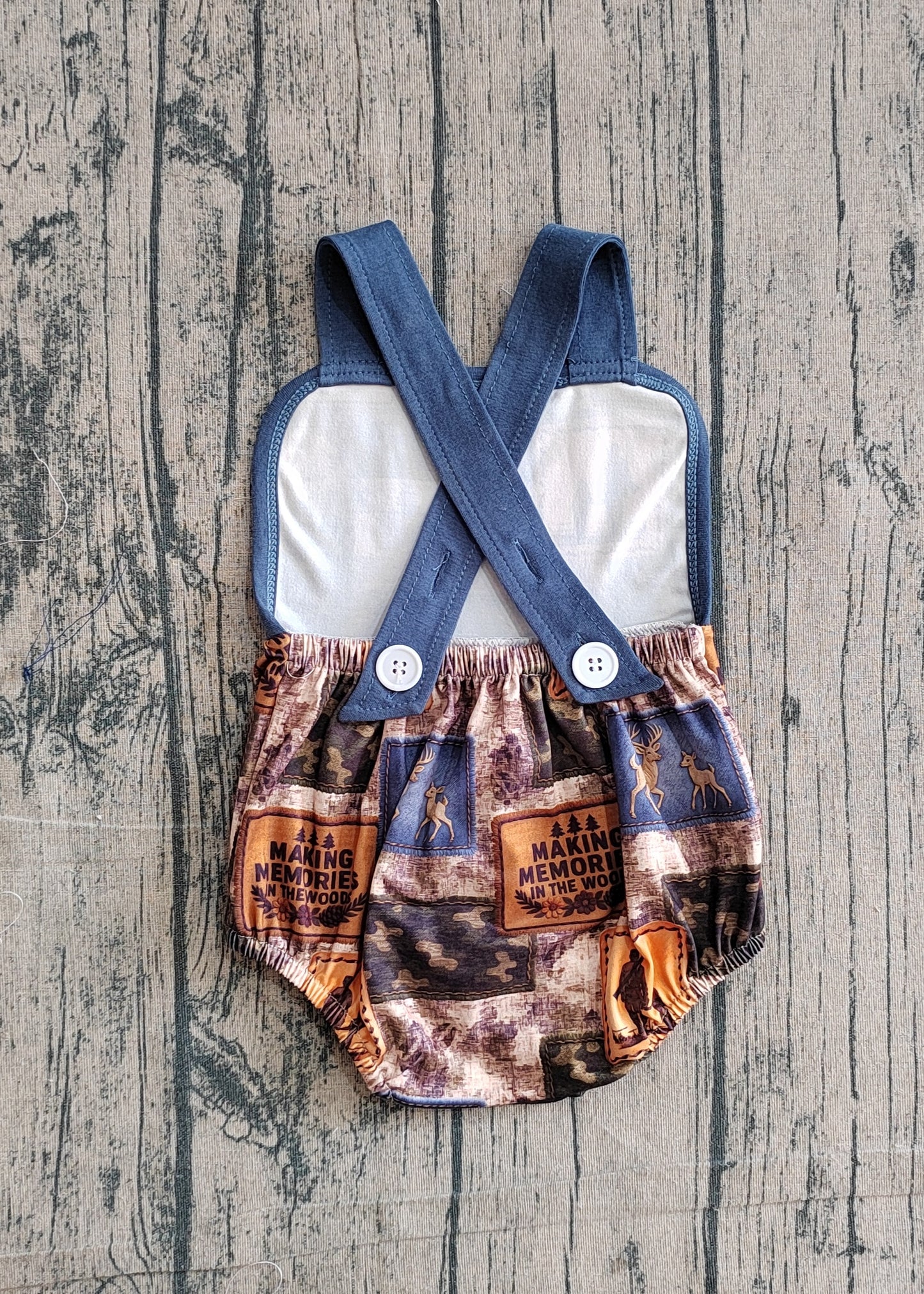 Baby Boys Infant Sleeveless Hunting Deer Camo Bubble Romper RTS