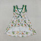 Baby Girls Kids Sleeveless Anchors Mardi Gras Yoga Shorts Knee Length Dress RTS