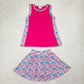 Baby Girl Sleeveless Pink Tops Floral Shorts Set RTS