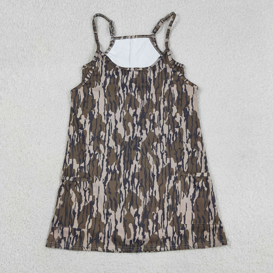 Adult Women Straps Pockets Camo Southern Dress Yoga Active Woman Clothes RTS