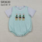 Baby Boys Infant Short Sleeve Embroidery Rabbits Ducks Easter Romper RTS