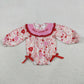 Baby Girls Infant Long Sleeves Embroidery Jesus Loves Me Flower Bows Smocked Romper